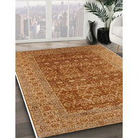 Mid-Century Modern Mahogany Brown Oriental Rug, urb1758