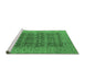 Sideview of Machine Washable Oriental Emerald Green Industrial Area Rugs, wshurb1758emgrn