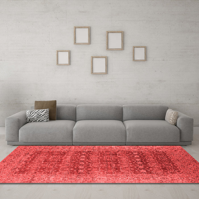 Industrial Red Washable Rugs