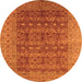 Round Oriental Orange Industrial Rug, urb1758org