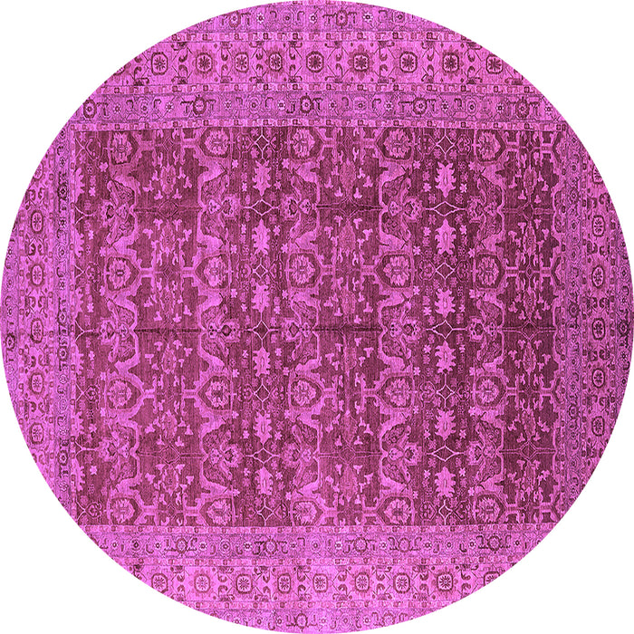 Round Machine Washable Oriental Purple Industrial Area Rugs, wshurb1758pur