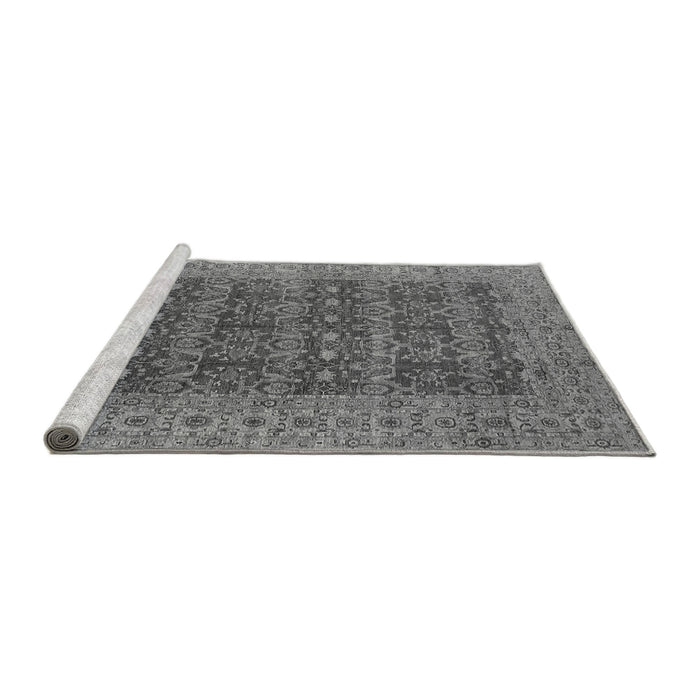Sideview of Machine Washable Oriental Gray Industrial Rug, wshurb1758gry