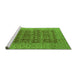 Sideview of Machine Washable Oriental Green Industrial Area Rugs, wshurb1758grn