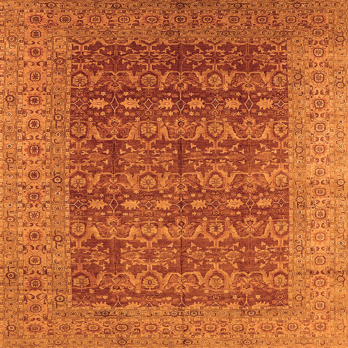 Square Oriental Orange Industrial Rug, urb1758org