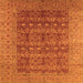 Square Oriental Orange Industrial Rug, urb1758org