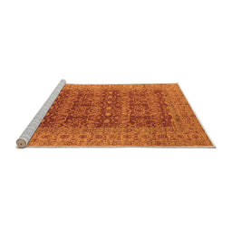 Sideview of Machine Washable Oriental Orange Industrial Area Rugs, wshurb1758org
