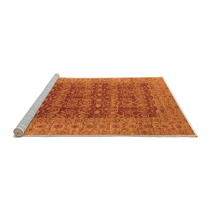Sideview of Machine Washable Oriental Orange Industrial Area Rugs, wshurb1758org