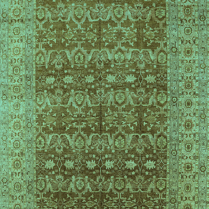 Machine Washable Oriental Turquoise Industrial Area Rugs, wshurb1758turq
