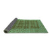 Sideview of Oriental Turquoise Industrial Rug, urb1758turq