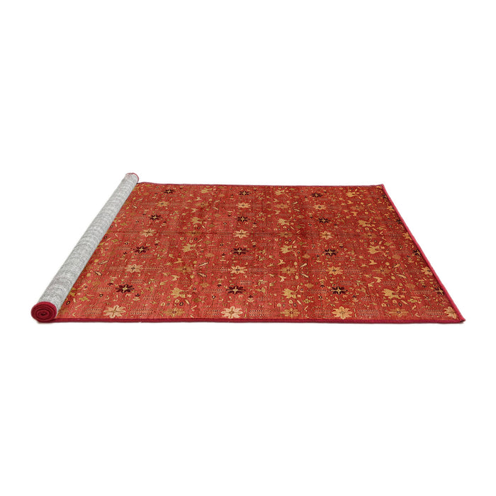 Sideview of Machine Washable Industrial Modern Red Rug, wshurb1759