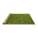 Sideview of Machine Washable Oriental Green Industrial Area Rugs, wshurb1759grn