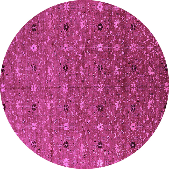 Round Oriental Purple Industrial Rug, urb1759pur