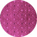 Round Oriental Purple Industrial Rug, urb1759pur