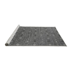 Sideview of Machine Washable Oriental Gray Industrial Rug, wshurb1759gry
