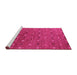 Sideview of Machine Washable Oriental Pink Industrial Rug, wshurb1759pnk