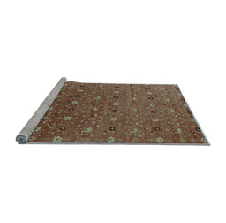 Sideview of Machine Washable Oriental Light Blue Industrial Rug, wshurb1759lblu