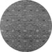 Round Machine Washable Oriental Gray Industrial Rug, wshurb1759gry