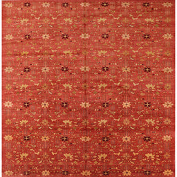 Square Mid-Century Modern Red Oriental Rug, urb1759