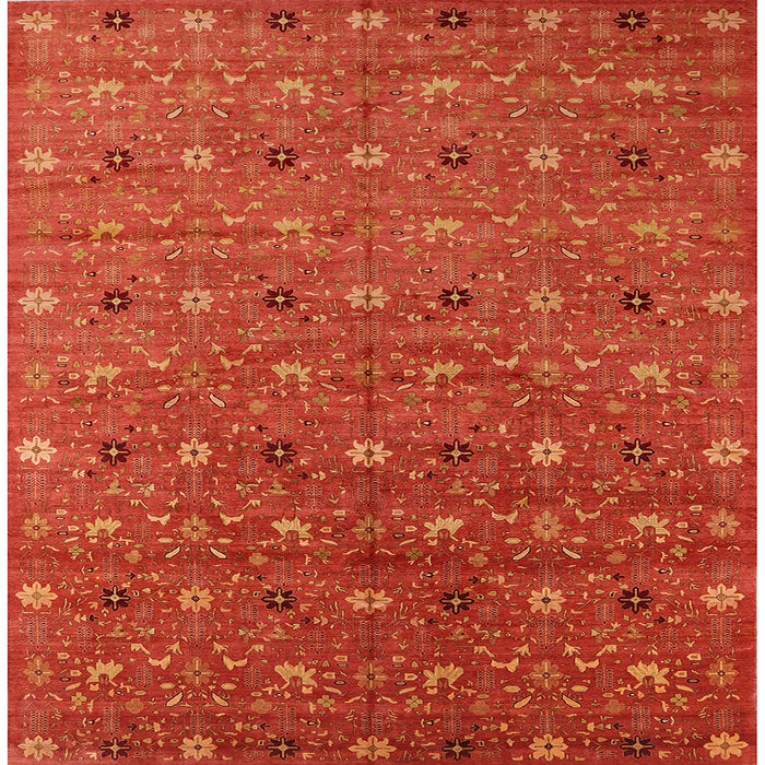 Square Machine Washable Industrial Modern Red Rug, wshurb1759