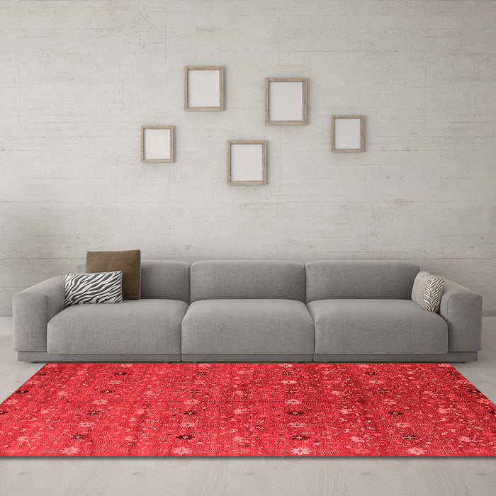 Industrial Red Washable Rugs