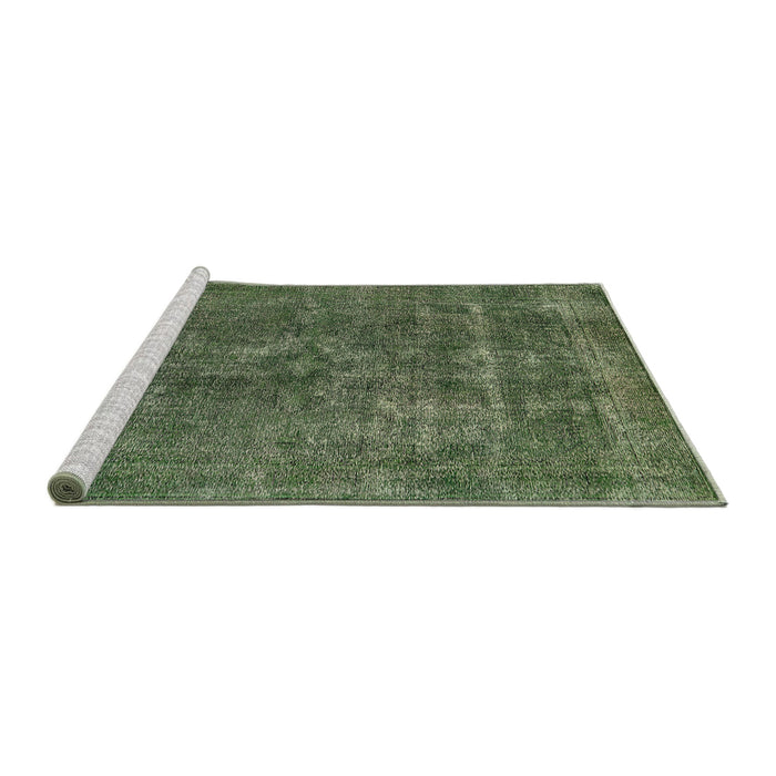 Sideview of Machine Washable Industrial Modern Green Rug, wshurb1760