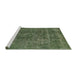 Sideview of Machine Washable Industrial Modern Green Rug, wshurb1760