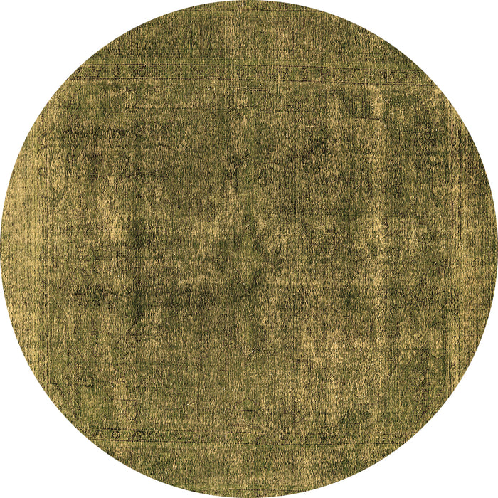 Round Machine Washable Oriental Brown Industrial Rug, wshurb1760brn