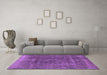 Machine Washable Oriental Purple Industrial Area Rugs in a Living Room, wshurb1760pur