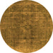 Round Oriental Orange Industrial Rug, urb1760org