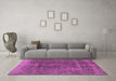 Machine Washable Oriental Pink Industrial Rug in a Living Room, wshurb1760pnk