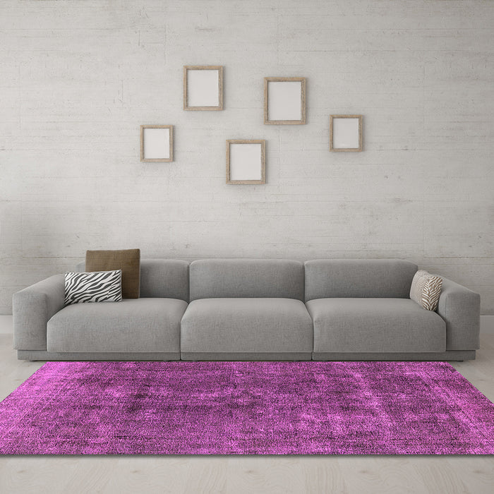 Machine Washable Oriental Pink Industrial Rug in a Living Room, wshurb1760pnk