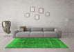 Machine Washable Oriental Green Industrial Area Rugs in a Living Room,, wshurb1760grn