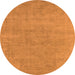 Round Machine Washable Oriental Orange Industrial Area Rugs, wshurb1761org