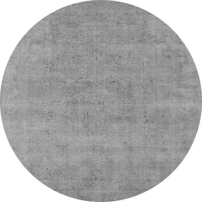 Round Oriental Gray Industrial Rug, urb1761gry