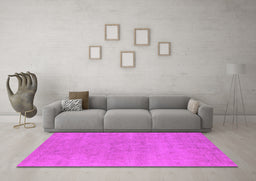 Machine Washable Oriental Pink Industrial Rug in a Living Room, wshurb1761pnk