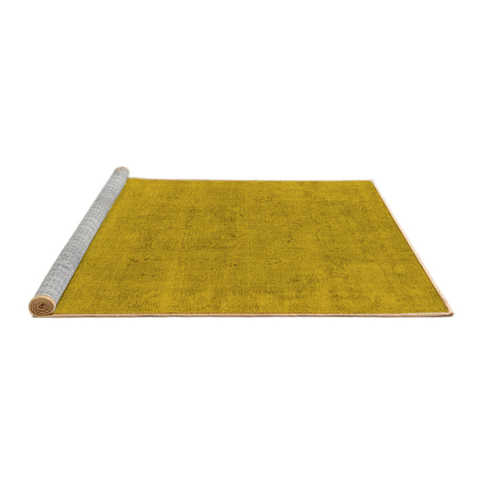 Sideview of Machine Washable Oriental Yellow Industrial Rug, wshurb1761yw