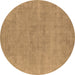 Round Oriental Brown Industrial Rug, urb1761brn