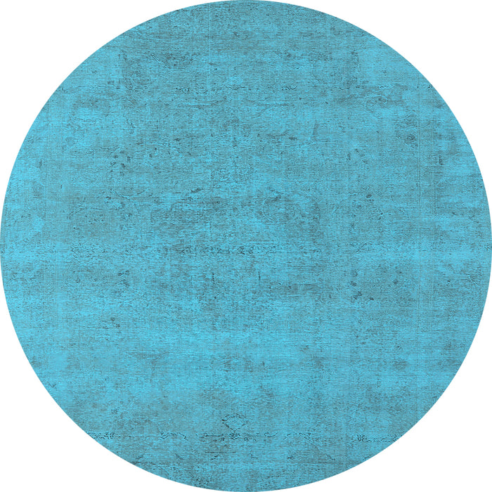 Round Oriental Light Blue Industrial Rug, urb1761lblu