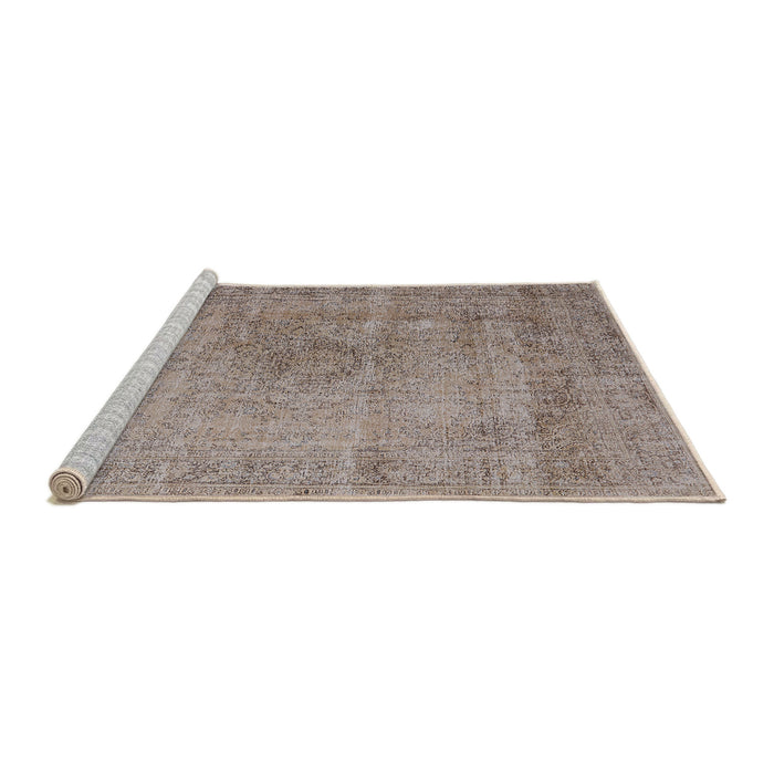 Sideview of Machine Washable Industrial Modern Dark Almond Brown Rug, wshurb1762