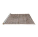 Sideview of Machine Washable Industrial Modern Dark Almond Brown Rug, wshurb1762