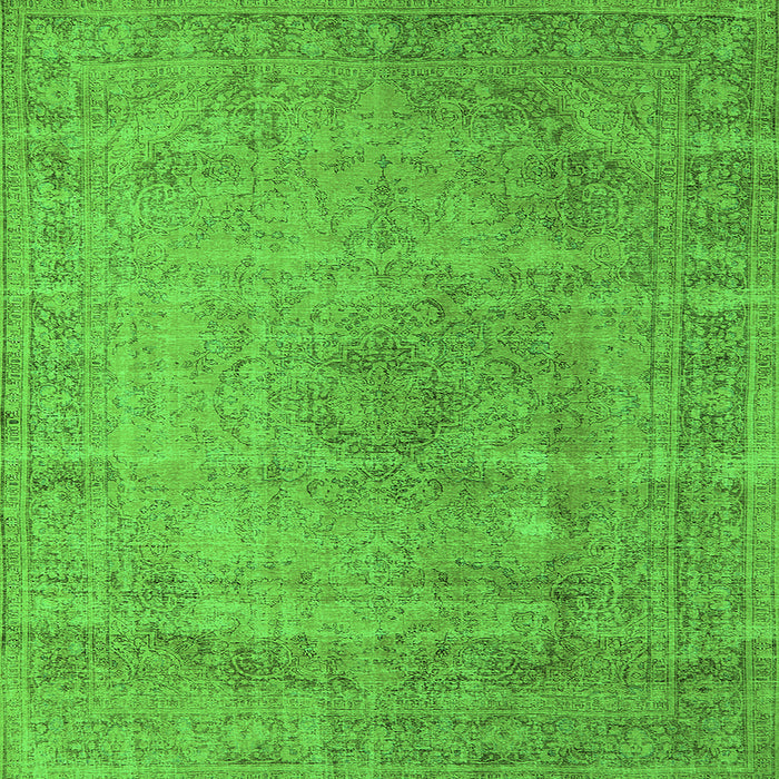 Square Machine Washable Oriental Green Industrial Area Rugs, wshurb1762grn