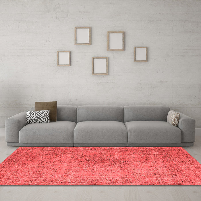 Industrial Red Washable Rugs
