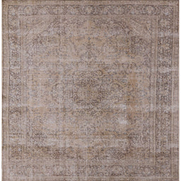 Square Machine Washable Industrial Modern Dark Almond Brown Rug, wshurb1762