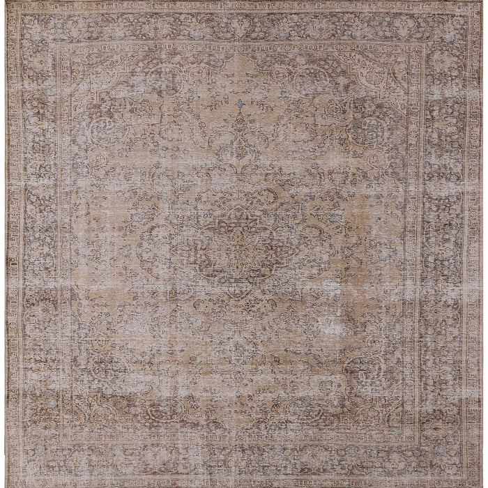 Square Machine Washable Industrial Modern Dark Almond Brown Rug, wshurb1762