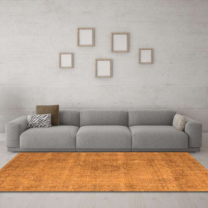 Machine Washable Oriental Orange Industrial Area Rugs in a Living Room, wshurb1762org