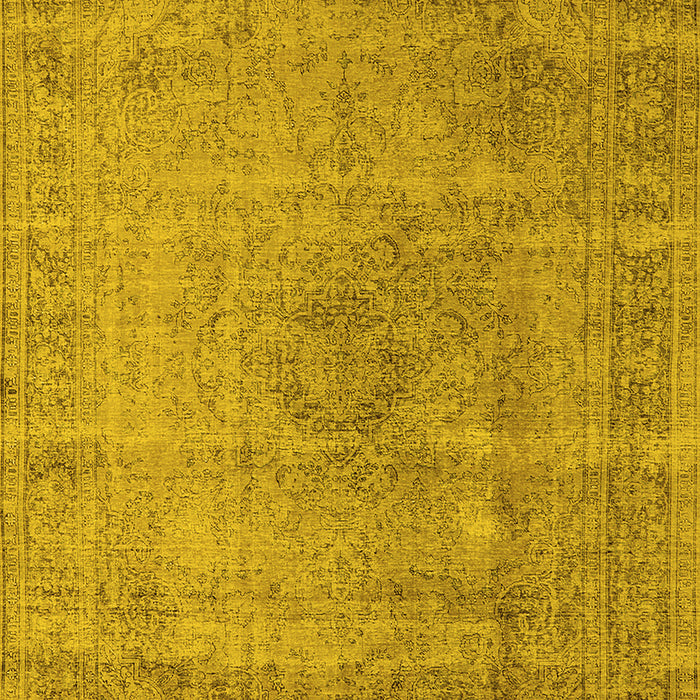 Machine Washable Oriental Yellow Industrial Rug, wshurb1762yw
