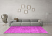 Machine Washable Oriental Pink Industrial Rug in a Living Room, wshurb1762pnk