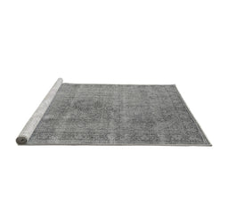 Sideview of Machine Washable Oriental Gray Industrial Rug, wshurb1762gry