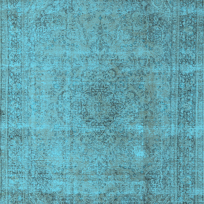 Machine Washable Oriental Light Blue Industrial Rug, wshurb1762lblu