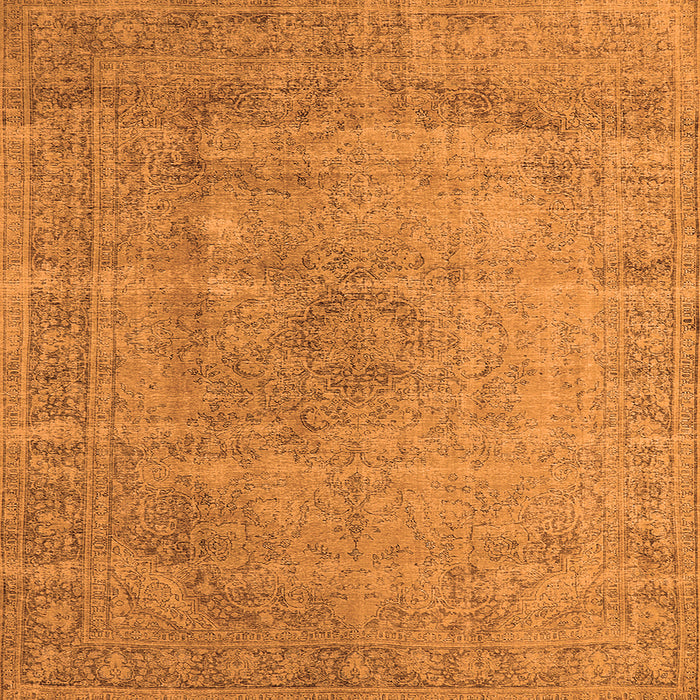 Square Machine Washable Oriental Orange Industrial Area Rugs, wshurb1762org